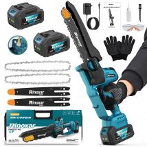 Mini Motosega a Batteria per Potatura, 8 Pollici Sega a Batteria per Potatura con 2x Batterie 20V/4000mAh, 1300W Motore Brushless, Pompetta Olio Auto Erogazione, per Giardinaggio