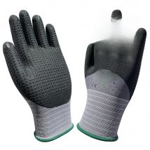 Garden Work Gloves Micro Foam Nitrile Dots 3/4 Dipped Nylon Spandex Slip Resistant High Super Flex  Auto Gardening Safety Mitten