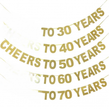 30th Birthday Gold Banner 40 birthday Cheers To 10 20 30 40 50 60 70 80 Years Letter Flag Anniversary Birthday Party Decoration