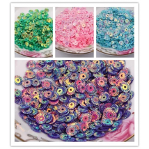 3000Pcs 6mm Round Wheel Flower Gold Plating Loose Sequins Sewing PVC  DIY Paillette 17 Colors Available Confetti Spangles