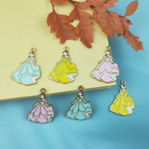 JeQue 10pcs Girl Princess Alloy Enamel Charms Pendant Drop Oil Maid Charm Necklace Earrings Making Dangle Jewelry DIY Materials