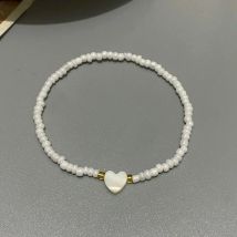 Nature shell Love Heart Bracelet for Girl Women Hand Jewelry Cute Romantic Handmade Bracelet Gift for Friend Wholesale