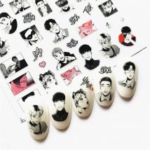 Newest TSC-365-366 Charismatic guy series 3d nail art sticker nail decal stamping export japan designs rhinestones