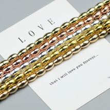 WLYeeS 8*5mm oval Natural Hematite Stone beads Rice Shape Charm Loose beads for Jewelry Bracelet Making DIY Necklace accessories