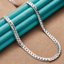 URMYLADY S925 Sterling Silver Gold/Silver 8/16/18/20/22/24 Inch Side Chain Necklace For Women Men Fashion Jewelry Gifts