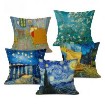 Van Gogh Oil Painting Art Decorative Cushion Cover Throw Pillow Case for Sofa, Car , and Office Decor 45x45CM Pillow Cover