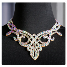 Belly Dance Necklace Rhinestone Chain Female Adult High-End Stage Profession Performance Competition Accessories Dance Jewellery