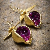 New Creative Unique Ethnic Pomegranate Gold Dangle Earrings for Women Fashion Jewelry Vintage Earring Indian Tribal Accessories
