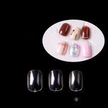Tszs Japanese 200pcs Short Square Single Number Nails Transparent Color Nail Tips Press On Traceless Full Cover Nail Extension