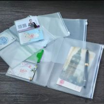 Moterm PVC Zipper Bag For Travel Journal Handmade Leather Notebook Accessory Card Holder Bag Storage Standard/Pocket/Passport