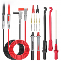 Cleqee P1033B Auto Test Probes Leads Kit with Wire Piercing Test Hook Clip 4mm Banana Plug Multimeter Test Leads Puncture Probes