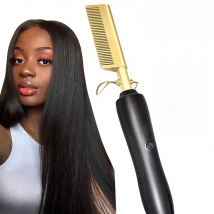 Heating Comb Straightener Electric Hot Comb Flat Iron Hair Straightening Brush Smoothing Iron Comb Hair Straightener Brush