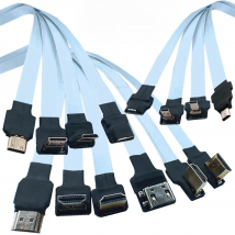 FPV Micro Mini HDTV-Male 90 Degree Connector FPC Flexible Flat HD Ribbon Cable FFC Pitch 20pin For Drone Gopro DSLR Gimbal Kit