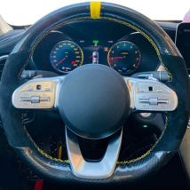 Suede Braid Car Steering Wheel Cover For Mercedes-Benz S-Class W222 GLC A-Class W177 C-Class W205 E-Class W213 Car Accessories