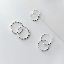 SOFTPIG Real 925 Sterling Silver Minimalist Round Hoop Earrings For Fashion Women Party Fine Jewelry Geometry Accessories Gift