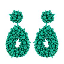 FLOLA  Bohemia Drop Beads Earrings Woman Statement Handmade Beaded Earrings Dangle Bohemian Jewelry Big Pendientes ersp67