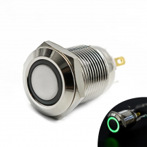 1PCS 12MM with LED 3V 5V 12V 24V 220V Metal Button Switch Momentary push button auto reset waterproof illuminated Red Blue Green