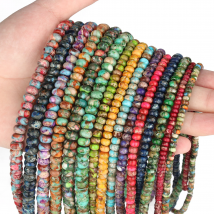 4/6/8mm Sea Sediment Turquoises Imperial Jaspers Snakeskin Beads Natural Round Rondelle Beads for DIY Jewelry Making Bracelet