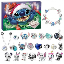 New Stitch Mickey Christmas Advent Calendar Disney Bracelets 24 Days Xmas Countdown Calendar Diy