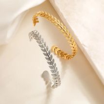 NEWBUY Delicate Gold/Silver Color Cuff Bangles For Women Non-Fading Stainless Steel Party Jewelry