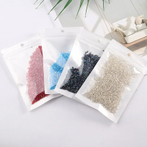 1000pcs/Pack 1.5mm Glass Tube Silver DIY Seed Beads Transparent 15/0 Glass Bugle Seedbeads For Craft Jewelry Garment Accessories