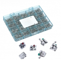 AZDENT 1000 PCS=50 Sets Dental Orthodontic Brackets Metal Brace MIM Monoblock Mini Roth MBT 022 018 With 345 Hooks