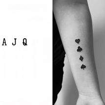 Boldink Card Suit Stencil Temporary Tattoo,Lasts To 15 Days New Technology Magic Waterproof Semi Permanent Sticker.