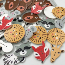 25/50/100pcs 2 Holes Animals Shaped Wooden Buttons Craft IY Scrapbooking Decorative Sewing Buttons For Clothing Decoration WB237