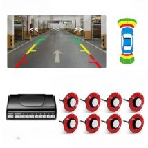 AHD Parktronic 13MM Flat Rotation Car Parking Sensors 8 Backlight Front Rear Buzzer 12V For Andriod DVD Video System