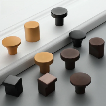 WV Kitchen Dressers Round Single Hole Brown Wardrobe Cupboard Drawer Handles Solid Knobs Hardware Furniture Handles Pulls Knobs