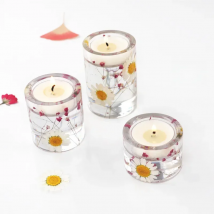 DIY Crystal Epoxy Resin Mold Candle Holder Large Medium And Small Aromatherapy Candle Tray Mirror Silicone Mold