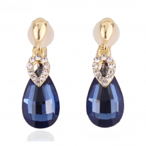 7 Colors High-grade Rhinestone Crystal Tear Drop Shape Clip on Earrings No Pierced for Women Wedding Luxury No Hole Earrings New