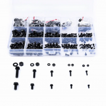 510PCS Metric M2 M2.5 M3 M4 M5 Black Nylon Phillips Pan Head Screws Hex Nut Flat Washer Kit for RC FPV Motor Quadcopter