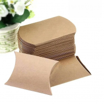 50PCS Kraft Paper Pillow Box Wedding Party Gift Candy Boxes Home Party Birthday Supply paper bags