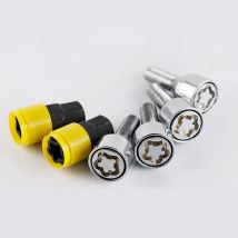 4+2 M12*1.25 High Quality Anti-theft Security Steel Wheel Lock Lug Bolts 28mm Shank Fit Fiat Peugeot Alfa Romeo Seat Citroen