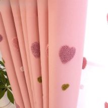 Cartoon Pink Heart Shape Blackout Curtains For Baby Girls Bedroom  Lovely Tulle For Living Room Window Treatment Drapys X-M05#30