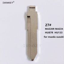 10 Stück 27 #   Ungeschnittenes Flip-Metallschlüsselblatt MAZ20R MAZ24 HU87R HU133 für Mazda Suzuki für KD Keydiy Xhorse VVDI Fernbedienungen Universal Nr. 27