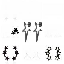 Fashion Simple Small Star Black Stud Earrings For Women Piercing Ear Surgical Steel Earring Jewelry Accessories Pendientes Mujer