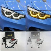 J ONE BMW F80 F82 M3 M4 Series Dual Color DRL RGB Yellow and White LED Panel Daytime Running Lights High Beam Switching Color