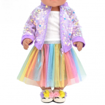 Clothes for doll fit 43cm New Born doll American doll Fashion Jacket suit gauze skirt gift