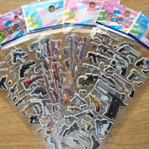 HOT!1PCS world famous gun 3D stickers home wall decor cartoon mini sticker fridge notebook for kids toys GWOLVES