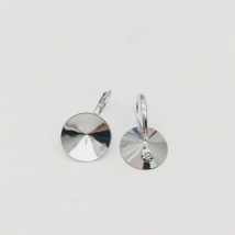 Ms.Betti 14mm Rivoli Earrings Findings 1122 Austrian Crystal Copper Settings With French Lever Back For Jewelry DIY Making