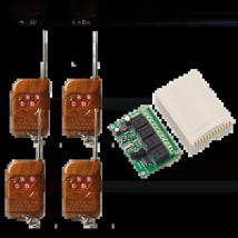 GERMA 433Mhz Remote Controls DC 12V 24V 10A Wireless Remote Switch 4CH Relay Module Receiver and 4 channel EV1527 RF Transmitter