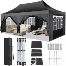 COBIZI 3x6m Gazebo per tenda pop-up a baldacchino con 6 pareti laterali Tenda per feste Gazebo esterno impermeabile per cortile Mercato di nozze Giardino