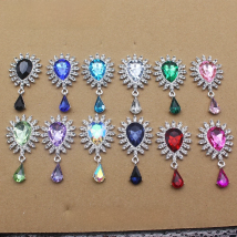 LKERAN 5Pcs 50*27MM New-Shape Acrylic Rhinestone Snap Buttons Brooch For Wedding Decoration Handmade Jewelry Diy Accessories