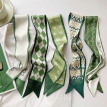 2023 Spring Green Multifunction Long Ribbon Headband Scrunchies Women Girls Tie Hair Head Bands Accessories Hairbands Headdress