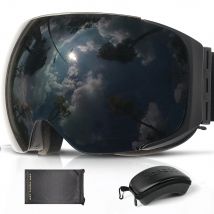 COPOZZ Brand Magnetic Snowboard Ski Goggles with Case 100% Anti-fog UV400 Double Lens Protection Men and Women Snow Ski Glasses