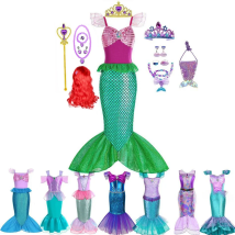 Girl Princess Dress Little Mermaid Costumes Dresses for Girls Kids