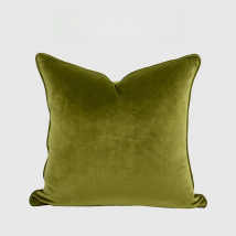 DAVINRICH Italian Velvet Throw Pillow Covers Soft Decorative Luxury Solid Square Cushion Case For Sofa Couch Bedroom Olive Green