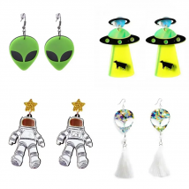 Earrings For Women Kelly Earrings Fashion Charm Exaggerated Hip Hop Girls Gift Cute Alien UFO Saucerman